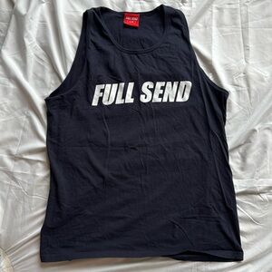 FULL SEND Navy Blue Tank Top Mens Large